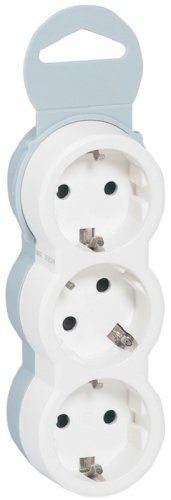 Разветвитель (Тройник) с заземлением плоский Legrand Helium 3-м 16А 3500Вт белый картинка 